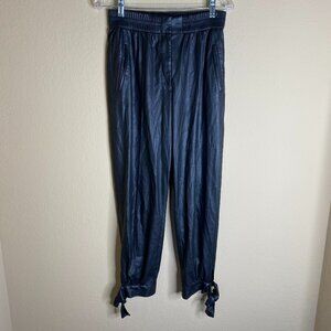 rebecca taylor fafux leather pants w/ ankle ties